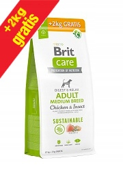 Brit Care Sustainable Adult Medium 12 kg + 2 kg ZDARMA